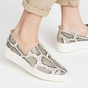 Vince Snakeskin Pattern Slip-On Sneakers